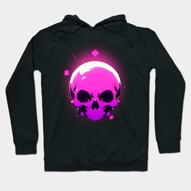 A skull with a pink light Hoodie by Fyllewy